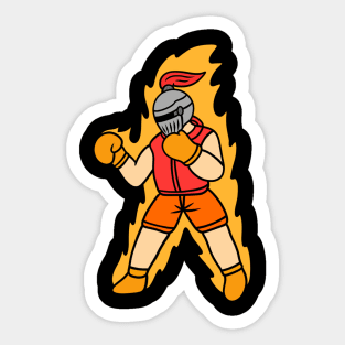 Cool cartoon knight boxing Sticker